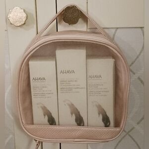 ✨️SEALED✨️ AHAVA Skincare Gift Set in Blush Pink Mesh Bag